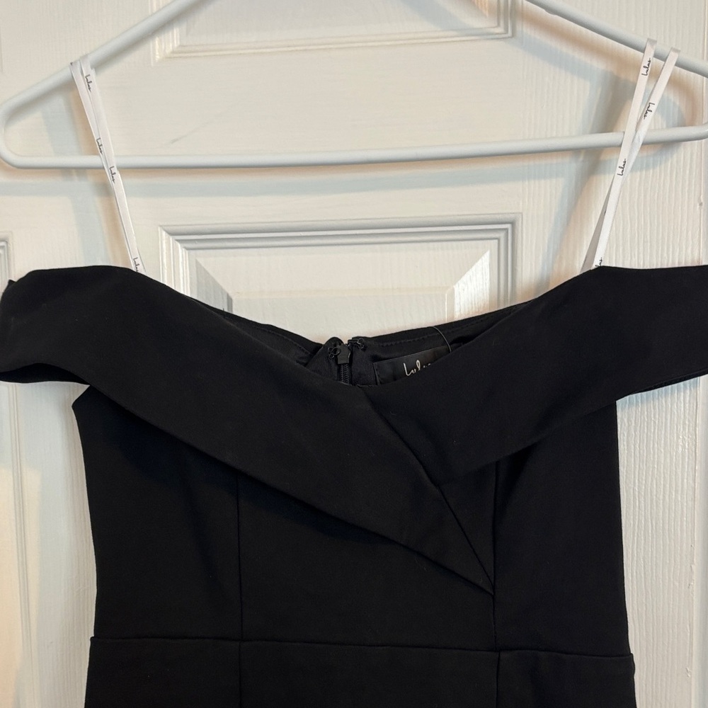 Lulus Classic Glam Black Off Shoulder Cocktail Dress NWT M - Picture 6 of 9